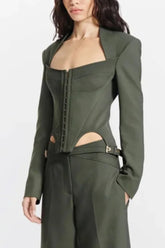 Blazer bustier à manches longues